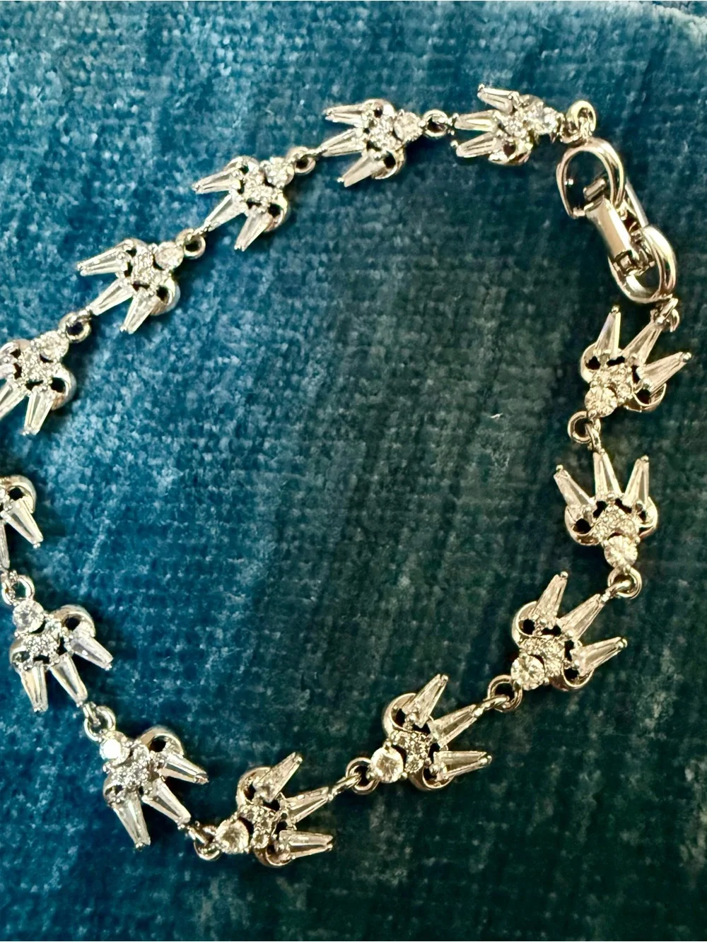 NEW! 14k white gold over brass Sparrow Link Bracelet - 7”